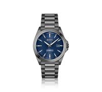 BOSS Grey-plated watch with blue ridged dial - Style STRIKE, HB1514175 Dark Grey
