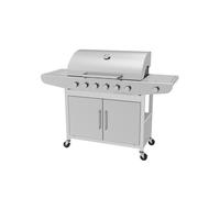 Boss Grill Georgia Classic - 6 Burner Gas BBQ Grill with Side Burner - Silver