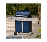 Boss Grill Kentucky Premium - 4 Burner Gas BBQ Grill with Side Burner - Blue