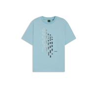 BOSS Stretch-cotton T-shirt with geometric print - Style Tee GRX Zone, 50543808 Light Blue XXL