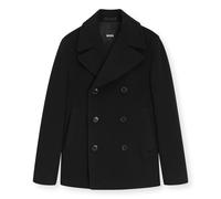 BOSS H-Hyde-Peacoat-264 Black Double-Breasted Slim Fit Wool Peacoat Jacket 46-54