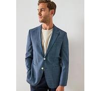 BOSS H-Jansonl Wool Blend Mini Check Suit Jacket, Navy, Size 54=Uk44, Men Navy