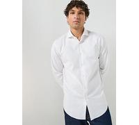 BOSS H-Joe Spread Collar Easy Iron Formal Shirt, White, Size 43, Men White