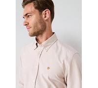 BOSS H-Liam Plain Regular Fit Oxford Shirt - Beige, Beige, Size S, Men Beige