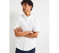 BOSS H-Liam Regular Fit Oxford Logo Short Sleeve Shirt, White, Size L, Men White