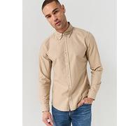 BOSS H-Roan Bb Button Down Slim Fit Oxford Shirt, Beige, Size M, Men Beige