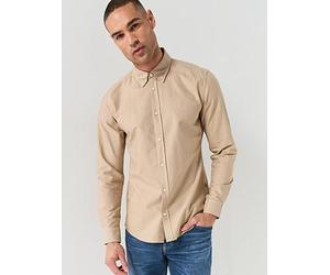 BOSS H-Roan Bb Button Down Slim Fit Oxford Shirt, Beige, Size Xl, Men Beige