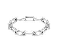 BOSS Halia Women's Stainless Steel 7" Crystal Paper Link Chain Bracelet