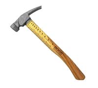 Boss Hammer 16 oz. Ti64 Construction Grade Titanium Hammer - Tennessee Hickory Handle - Framing Square, Rip Claw Design, Magnetic Nail Starter, Smooth Face - Made in the USA - BH16TIHI18S