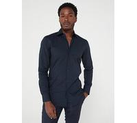 BOSS Hank Kent Slim Fit Shirt - Dark Blue, Dark Blue, Size 42=16.5In, Men Dark Blue