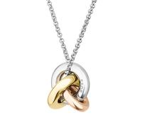 BOSS Harmonie Women's Tri Tone 18+1" Crystal Knot Pendant