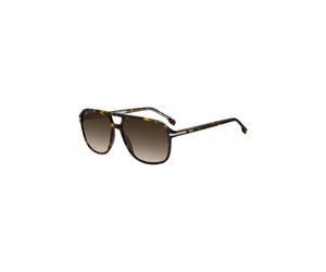 BOSS Havana-acetate sunglasses with silver-tone trims - Style BOSS 1751/S08657HA, 58332865 Brown Patterned pcs.