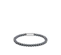 BOSS Hematite-bead cuff with logo closure - Style SPHERE BEADS, HB1580790 Dark Grey M