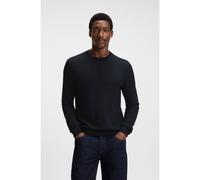 BOSS Herringbone-structured sweater in virgin wool and cotton - Style H-Habito, 50549985 Dark Blue L