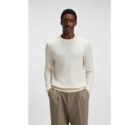 BOSS Herringbone-structured sweater in virgin wool and cotton - Style H-Habito, 50549985 Natural S