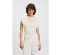 BOSS High-neck top in matte fabric - Style Elamma, 50541896 Natural M