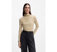 BOSS High-neck top in soft jersey - Style Elavu, 50550639 Beige M