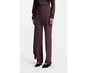 BOSS High-rise cigarette trousers in a virgin-wool blend - Style TANJANA1_FS_C, 50562617 Dark Brown 12