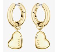 BOSS Honey Love Gold Tone Heart Dangle Hoop Earrings 1580641