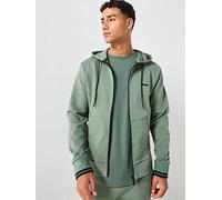 BOSS Hoodie Zone Regular Fit 3D Logo Zip Through Hoodie - Green, Green, Size L, Men Green