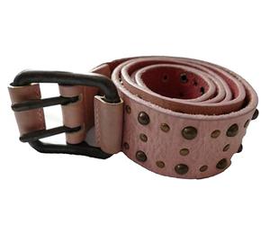 BOSS Hugo men pink leather studded belt pride casual fashion 50109291 DANIELITA (90)