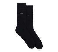 BOSS HUGO Men's 2-Pack Regular Fit Cotton Dress Socks, Black, 7-13