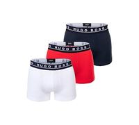 BOSS Hugo mens 3 pack boxer briefs trunks underwear set white blue red 50492302 Trunk 3p CO/EL (as8, alpha, s, regular, regular)
