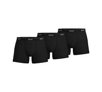 BOSS Hugo Men's 3-Pack Cotton Boxer Brief, Midnight Black, XL