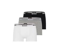 BOSS Hugo Men's 3-Pack Stretch Cotton Regular Fit Trunks, White/Gray/Black, XL
