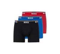 BOSS HUGO Men's Boxer Brief 3p Co/El 10146061 01, Red/Blue/Black, Small