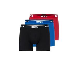 BOSS HUGO Men's Boxer Brief 3p Co/El 10146061 01, Red/Blue/Black, Small