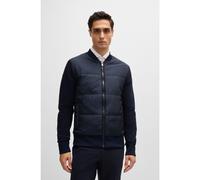 BOSS Hybrid zip-up sweatshirt with cotton terry - Style Skiles 42, 50468529 Dark Blue XXXL
