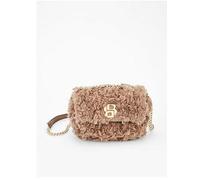 BOSS Icon Furry Textured Crossbody Bag, Brown, Women Brown
