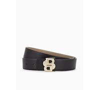 BOSS Icon Gold Buckle Belt - Black, Black, Size 95, Women Black