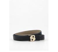 BOSS Icon Leather Belt - Black, Black, Size 80, Women Black