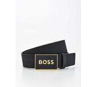 BOSS Icon Plaque Belt, Black, Size 80 Cms, Men Black