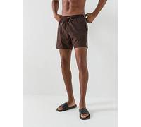 BOSS Iconic Global Side Tape Swim Shorts, Brown, Size L, Men Brown