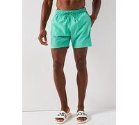 BOSS Iconic Mid Length Swimshorts, Green, Size L, Men Green