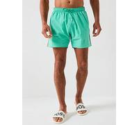 BOSS Iconic Mid Length Swimshorts - Grey, Grey, Size M, Men Grey