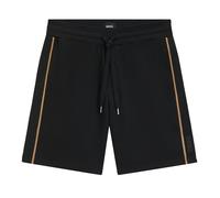 BOSS Drawstring shorts in cotton terry with tape trims - Style Iconic Shorts, 50545595 Black XXL