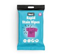 Boss it Rapid Stain Remover Wipes (Pack of 20), Instant Stain Remover for Clothes, Carpets & Upholstery, Biodegradable & Plastic-Free - Boss it Laundry Wipes
