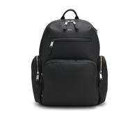 BOSS Italian-leather backpack with zipped side pockets - Style Highway L_Backpack, 50552436 Black pcs.
