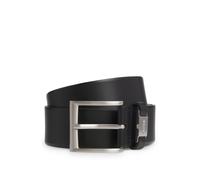 BOSS Italian-leather belt with logo keeper and brushed hardware - Style Connio, 50475116 Black 42
