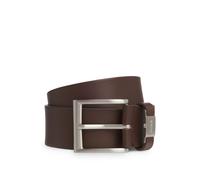 BOSS Italian-leather belt with logo keeper and brushed hardware - Style Connio, 50475116 Dark Brown 40