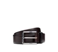 BOSS Italian-leather belt with polished gunmetal buckle - Style Caleb_Sz35, 50537174 Dark Brown 32