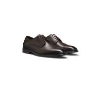 BOSS Italian-made Derby shoes in leather with cap toe - Style Derrek_Derb_buctpf, 50565633 Dark Brown 8.5