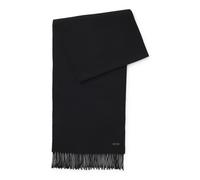 BOSS Italian-made scarf in wool with logo patch - Style Naster_35*180, 50517218 Black pcs.