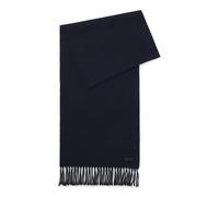 BOSS Italian-made scarf in wool with logo patch - Style Naster_35*180, 50517218 Dark Blue pcs.