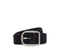 BOSS Italian-made suede belt with frame buckle - Style Logan-Sd-St_Sz35, 50542171 Dark Blue 36