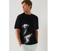 BOSS Cotton-jersey T-shirt with jellyfish print - Style Te_Jellyfish, 50541099 Black L